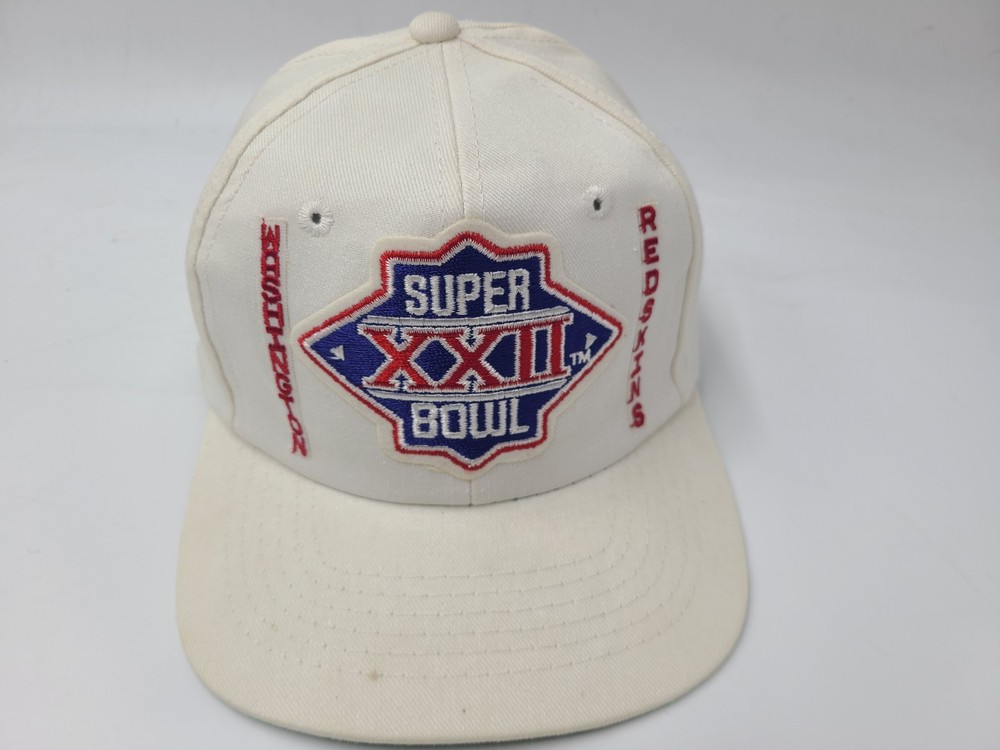 Vintage Washington Redskins Super Bowl XXII AJD Snapback Hat Cap 80s NFL White