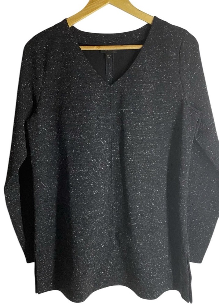 J Jill Wearever Collection Double Face Jersey Ponte Knit V-Neck Tunic Tall Small