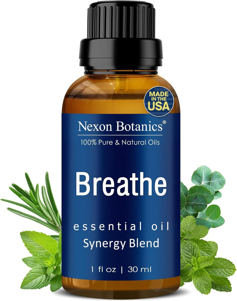 Breathe Essential Oil Blend 30 Ml - Breath Sinus Relief with Menthol Oils - for