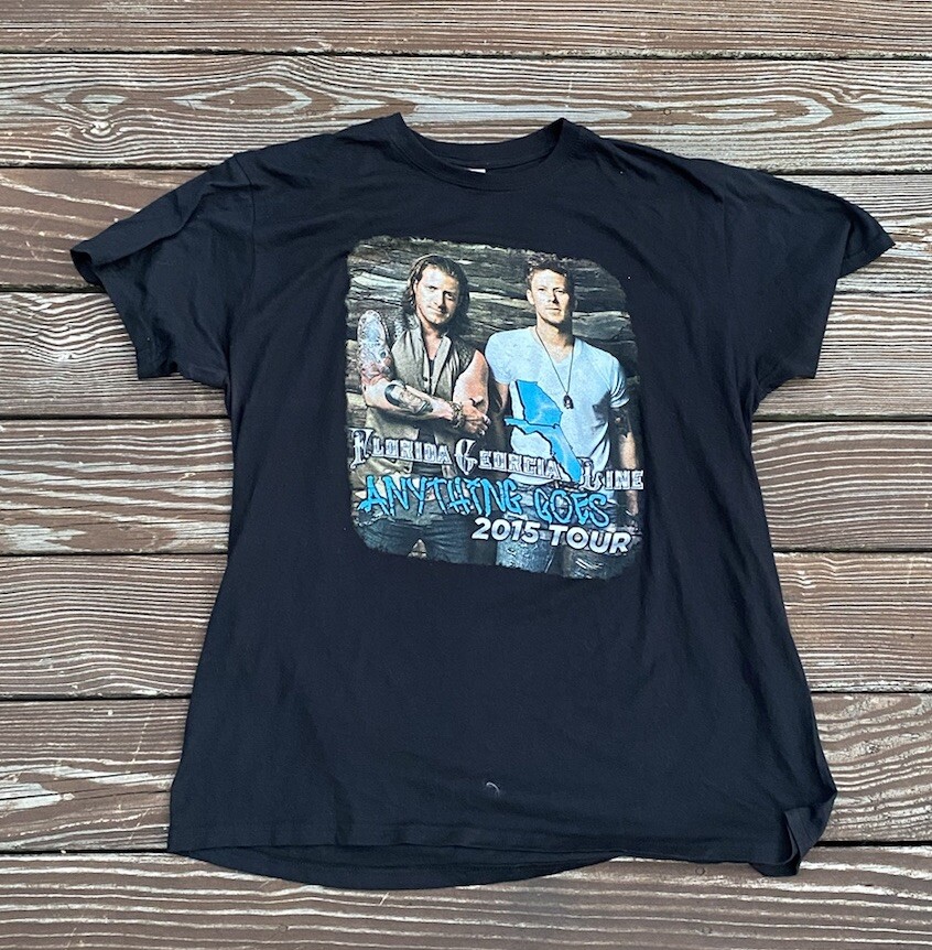 2015 Florida Georgia Line Anything Goes Concert Tour T-Shirt Size XXL