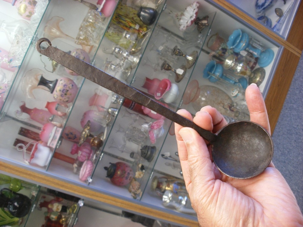 Antique Early Primitive Cast Iron Hand forged Tasting Ladle