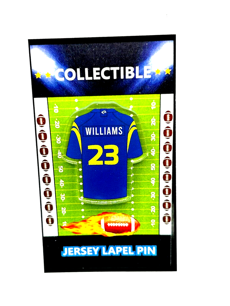 Los Angeles Rams Kyren Williams Jersey Lapel Pin - New Collectible Football Fan Gift