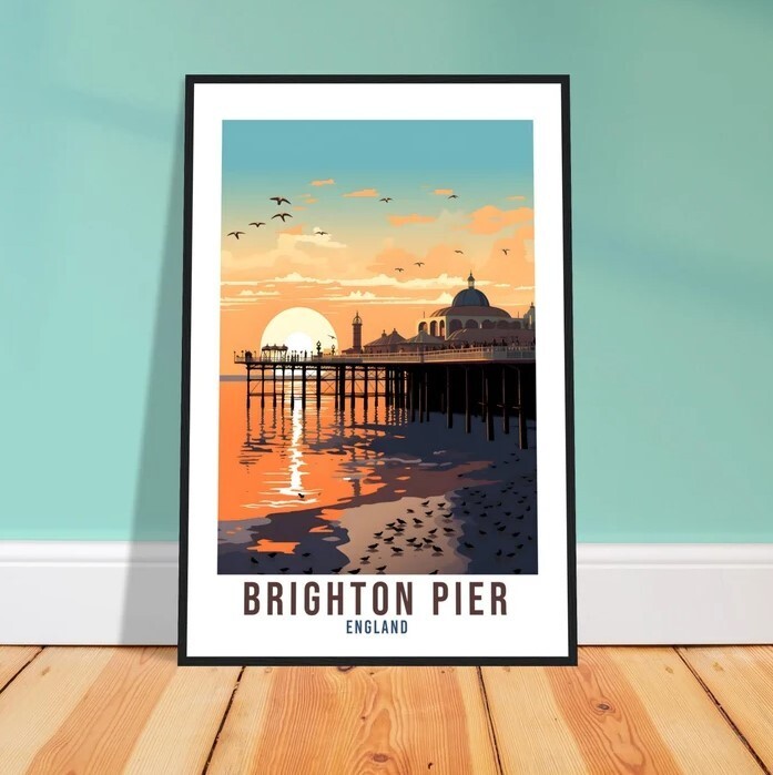 Brighton Pier Travel Print Brighton Seaside Home Decor