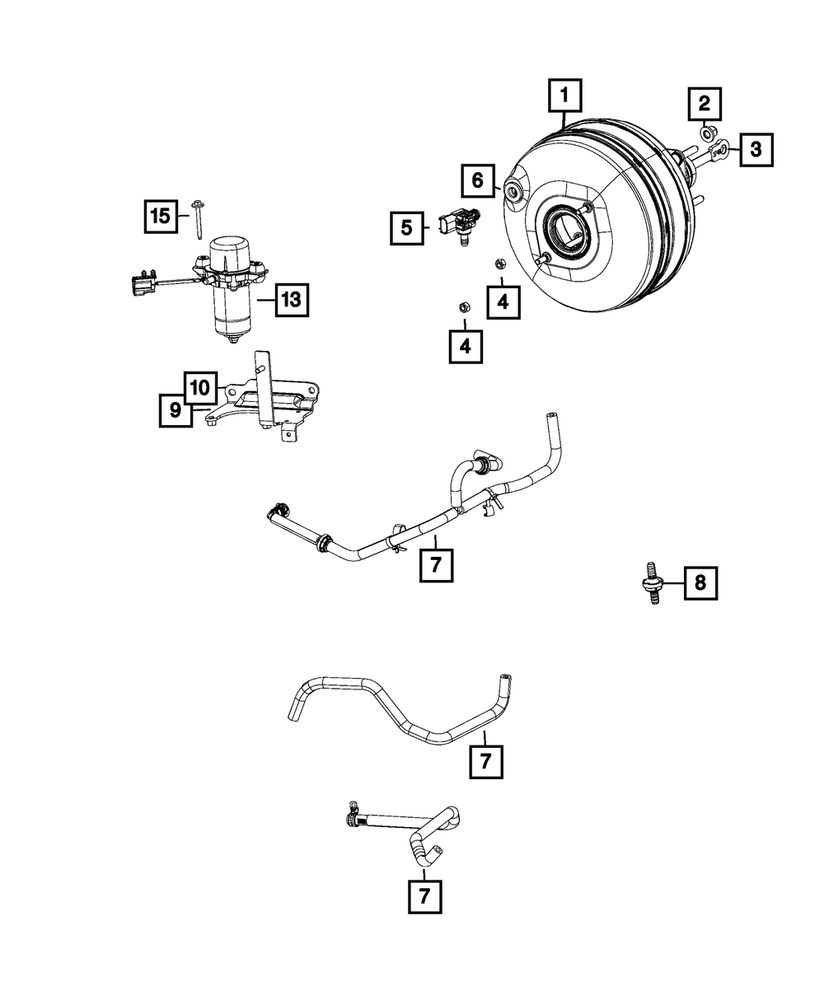 Genuine Mopar Brake Booster Vacuum Hose 68451025AC