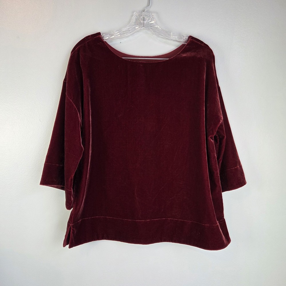 NWT!!!! Soft Surroundings Aria Velvet Tunic in Cabernet 3/4 Sleeve S