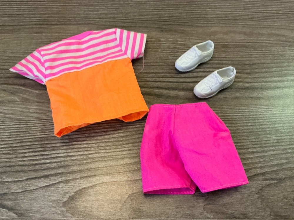 Vintage Mattel Barbie Ken Doll Clothes Shirt Shorts Shoes Set Lot
