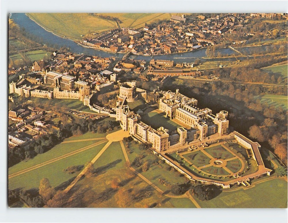Postcard Aerial View Windsor Castle England