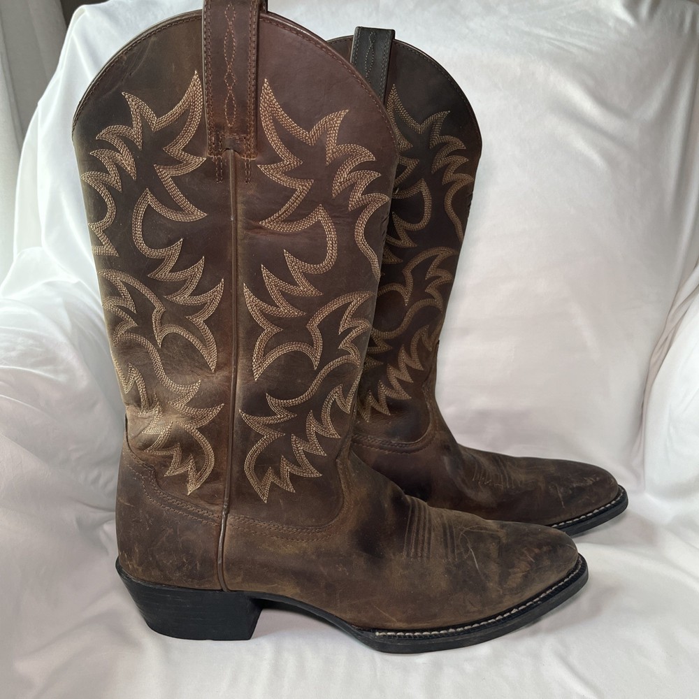 Ariat Heritage R Toe Western Boots for Men Size 10.5 B Brown Leather 10002204 34725
