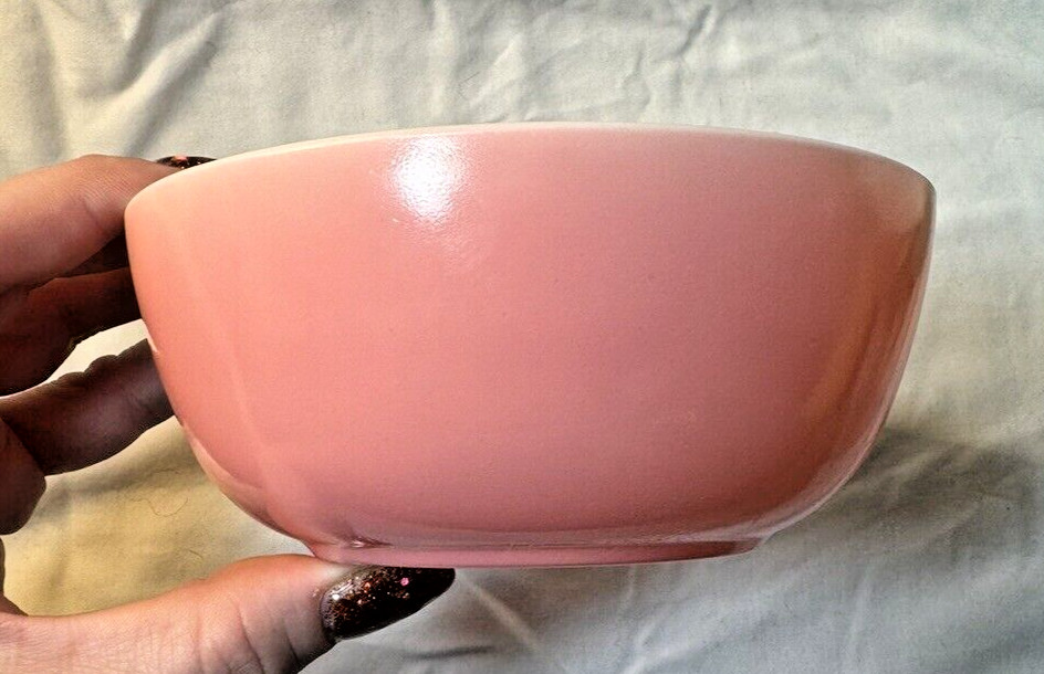 Vintage MCM Hazel Atlas Milk Glass Pink, Cereal Bowl 5
