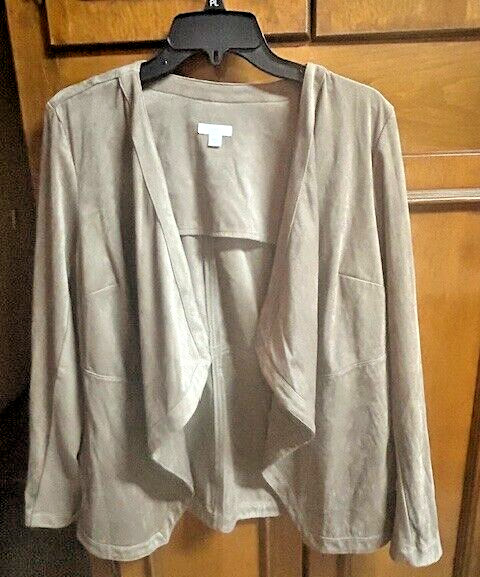 Women's j. jill Size Medium Sandalwood Faux Suede Jacket