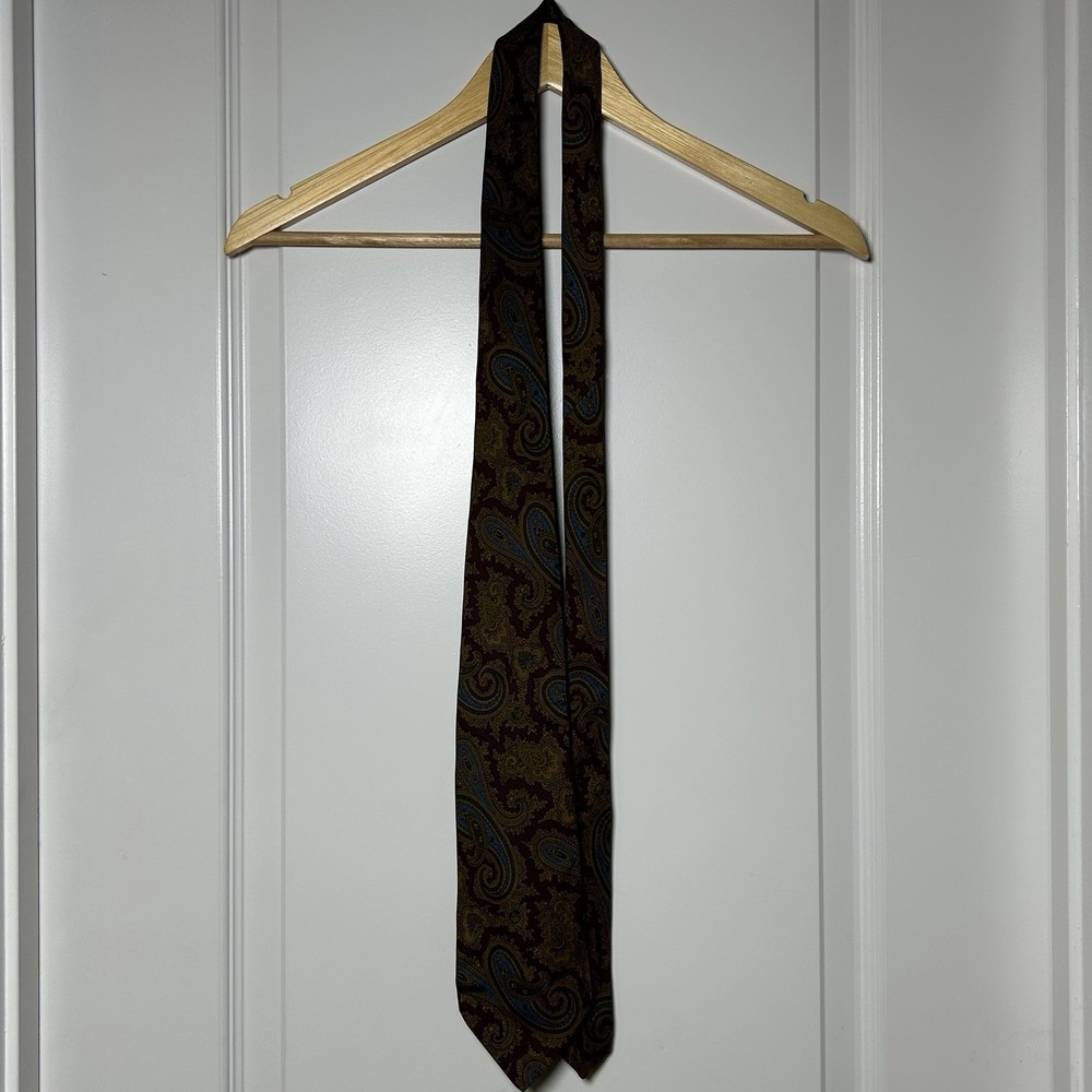 Polo Ralph Lauren Vintage Made in USA 100% Silk Hand Made Paisley Print Tie