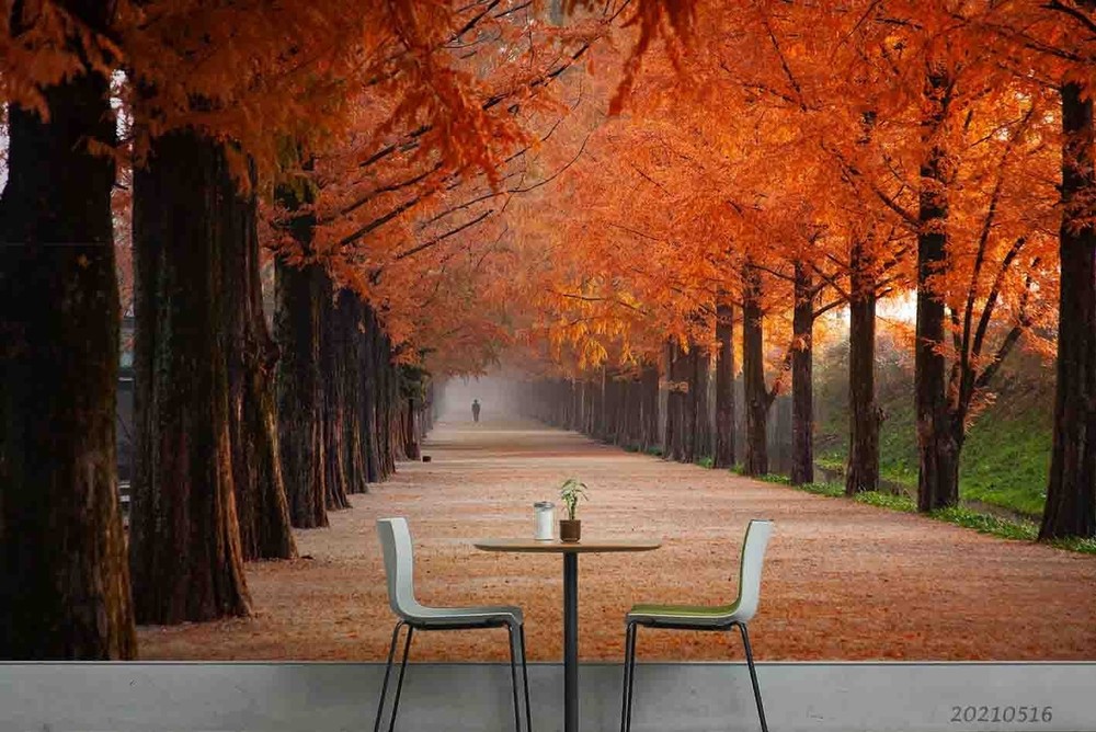 3D Forest Path Autumn Landscape Wall Murals Wallpaper Murals Wall Sticker