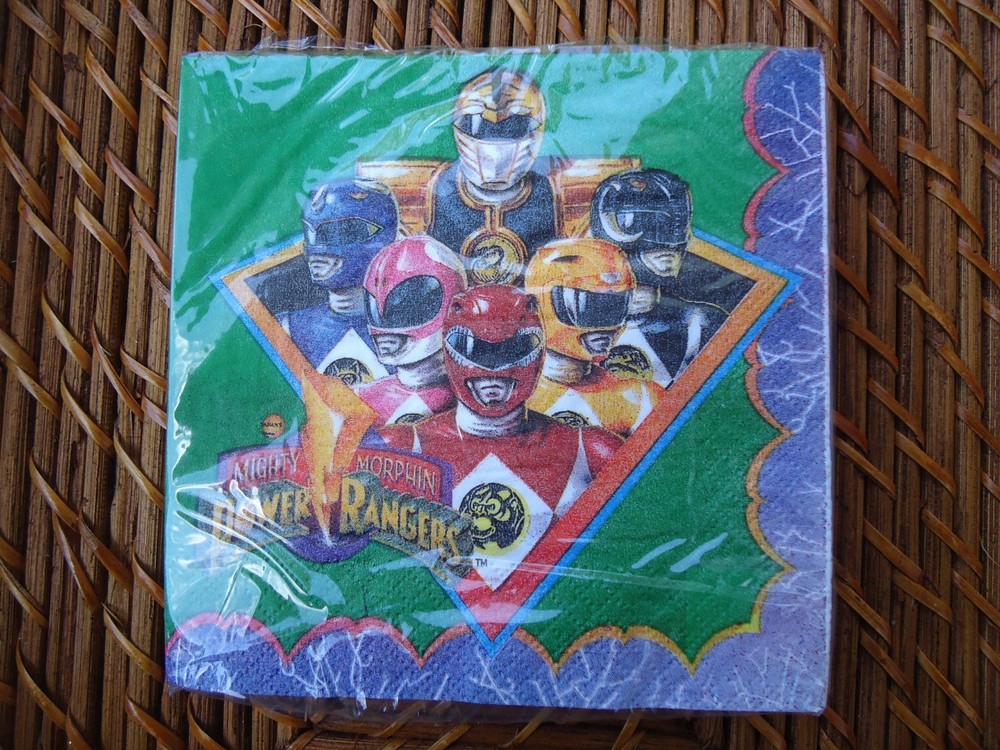 VTG NOS Power Rangers Paper Napkins 16 Count Pack Party Decoration Collectibles