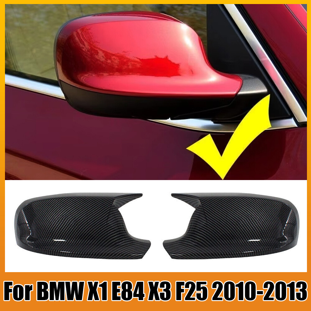 For 2010-2013 BMW X1 E84 X3 F25 Carbon Fiber Look Rearview Mirror Cover Trim Cap