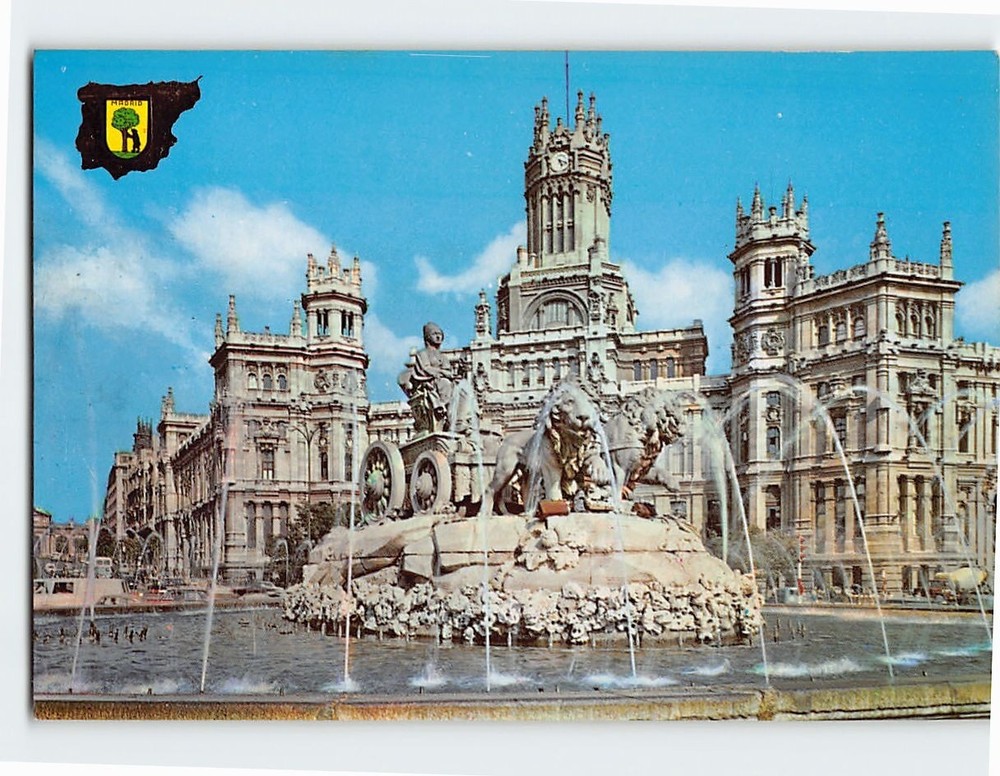Postcard Cybele Circus & Post Office Madrid Spain