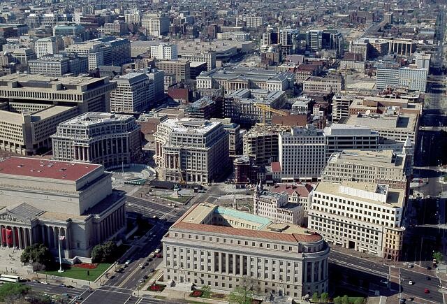 Photo:Washington DC Aerial View Downtown 1980s Federal Buildings