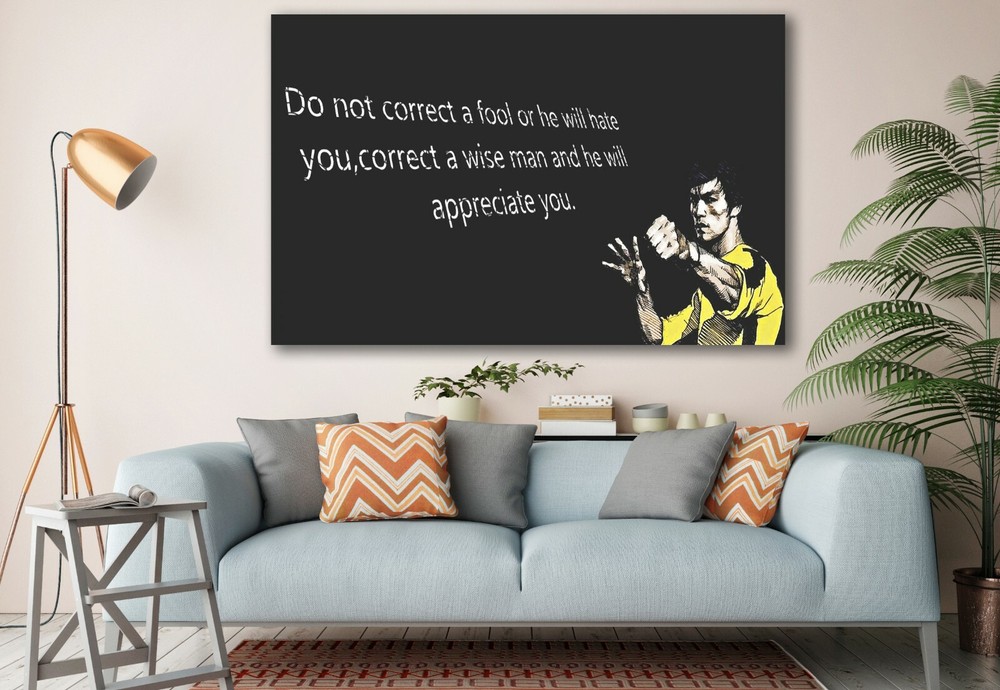 Bruce Lee Quote Do Not Correct A Fool Wall Design Painting Canvas Print Art