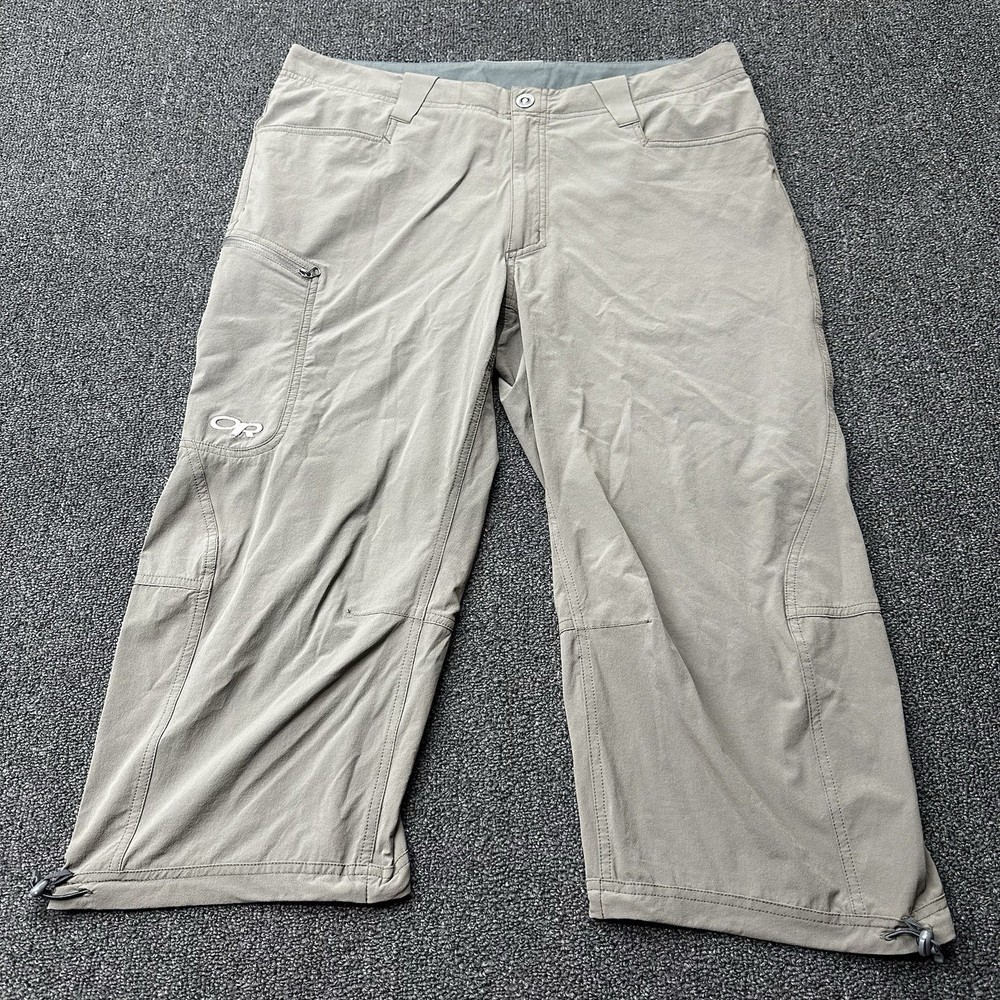 Outdoor Research Ferrosi 3/4 Pants Mens 36 Brown Softshell Hiking Climbing
