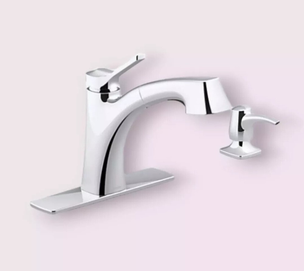 Kohler Maxton 1-Handle Pull-Out Kitchen Faucet with Soap Dispenser R30124-SD-CP