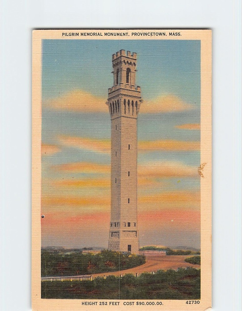 Postcard Pilgrim Memorial Monument Provincetown Massachusetts USA
