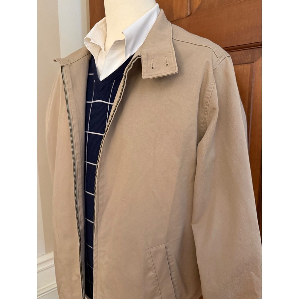 Lands' End Canvas Jacket Mens XL (46-48) Tan Full-Zip Business Casual Weekend