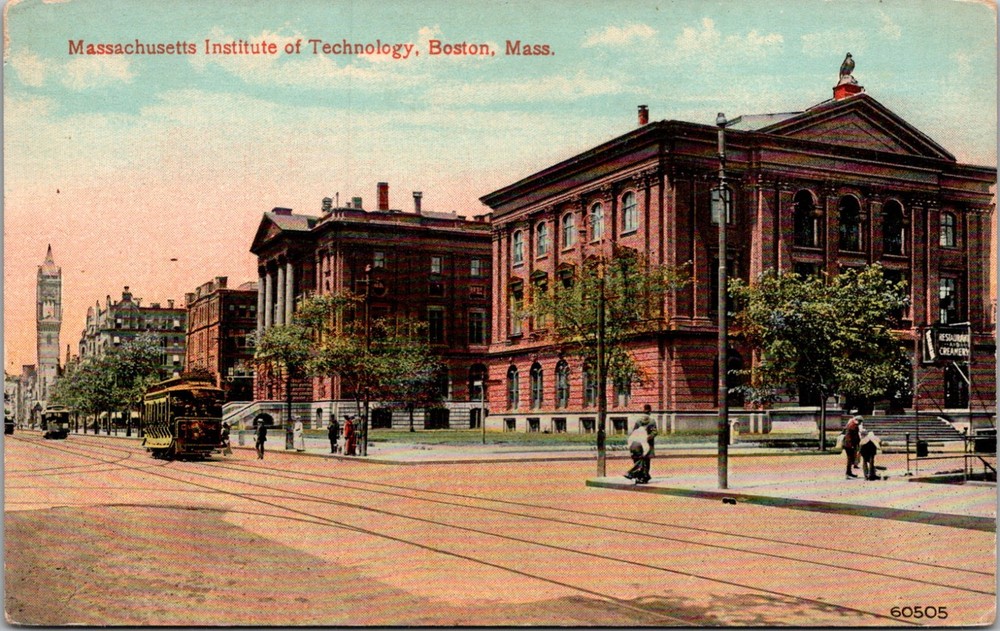 Massachusetts Institute of Technology Boston MA Streetcar Postcard