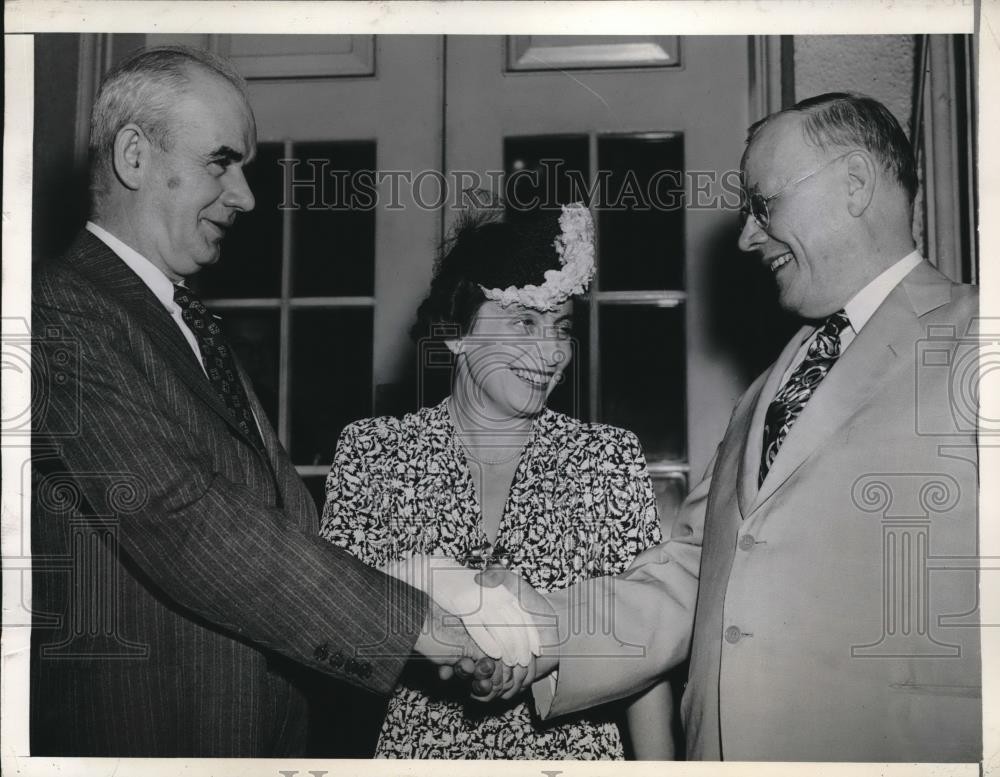 1942 Press Photo Pres. CIO Philip Murray, Anna M. Rosenberg, William Green