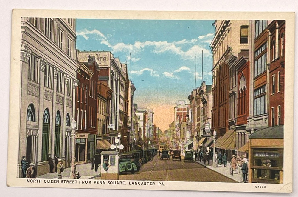 North Queen Street from Penn Square Postcard Lancaster Pennsylvania