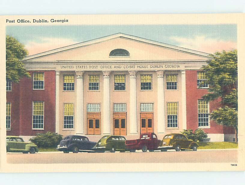 Linen POST OFFICE SCENE Dublin Georgia GA m/09 AF0904@