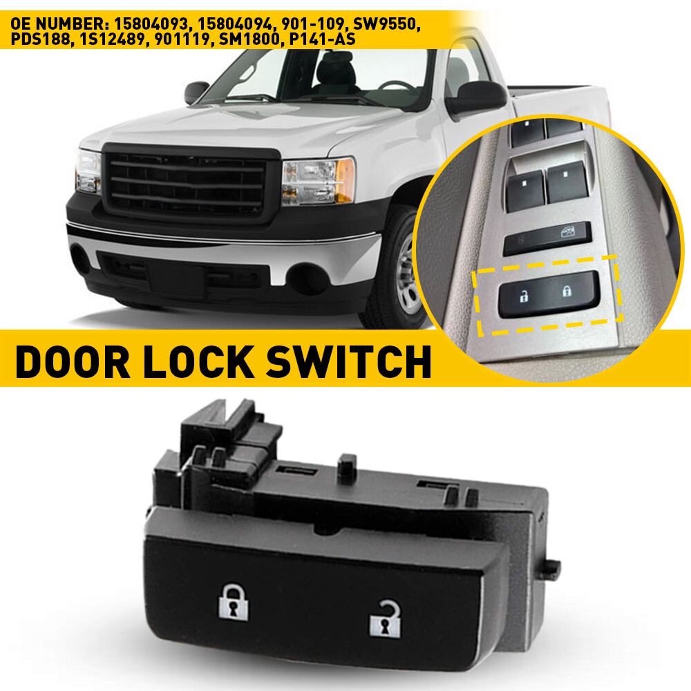 Master Front Switch Door Lock Driver Side 15804093 for Silverado Chevy GMC Sierra Trucks