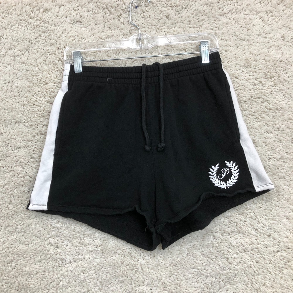 PINK Victorias Secret Shorts Meidum Womens Black High Rise Colorblock Sweatshort