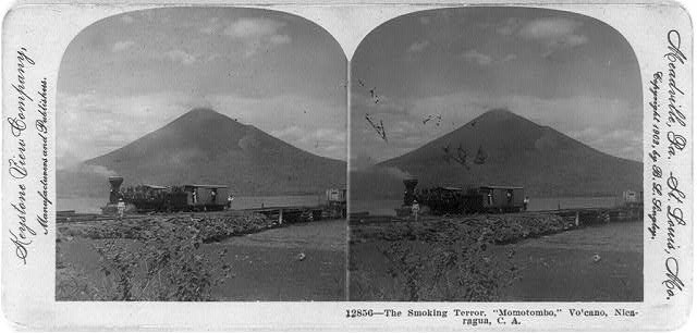 Photo of Stereograph,Smoking Terror,Momotombo Volcano,Nicaragua,c1902,Railroad