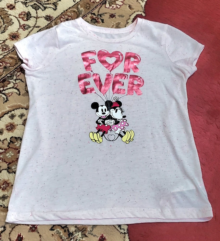 Disney Minnie Mouse girls top size XL cotton pink t-shirt short sleeves A-1