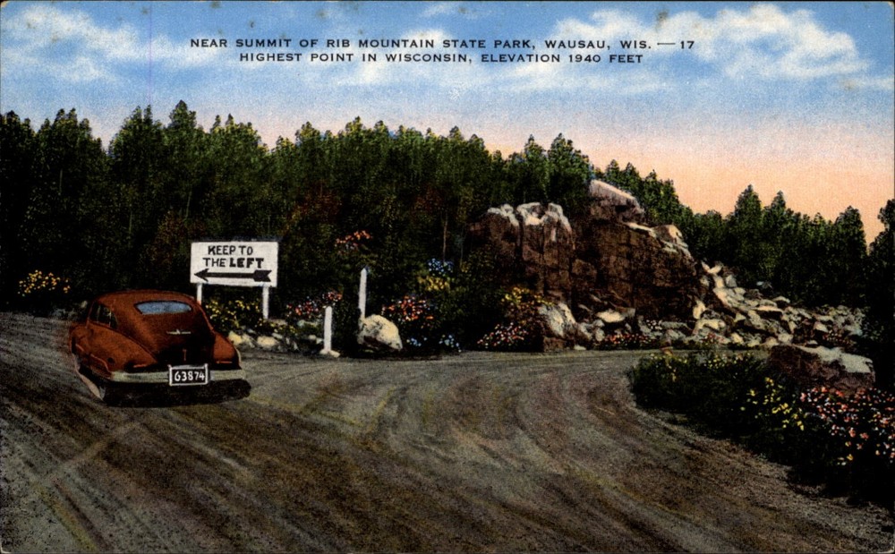 Rib Mountain State Park Wausau Wisconsin vintage postcard m655