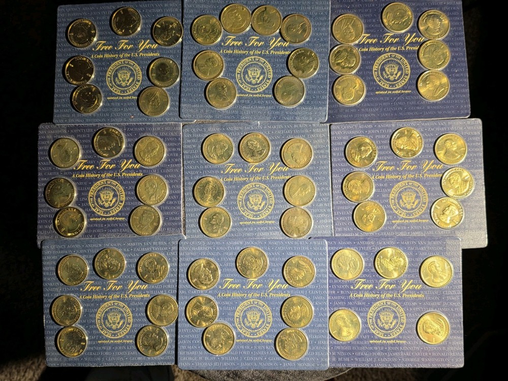 A Coin History Of The US Presidents Minted In Solid Brass 5 Coin Sealed NEW