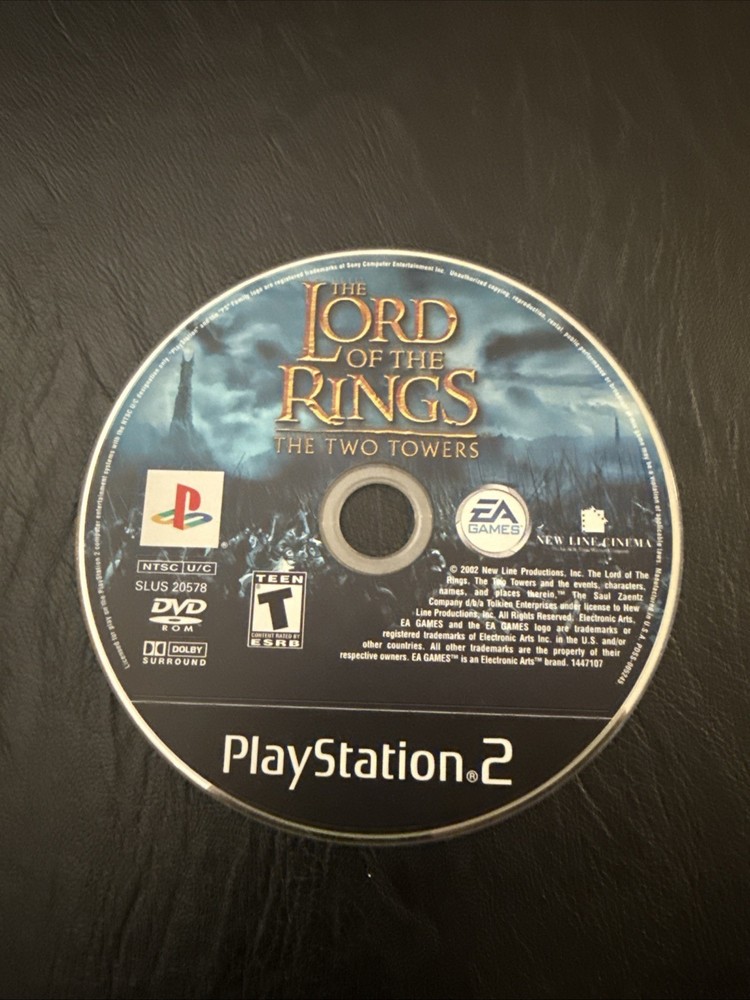 Lord of the Rings: The Two Towers (PS2 Sony PlayStation 2, 2002) Disc Only
