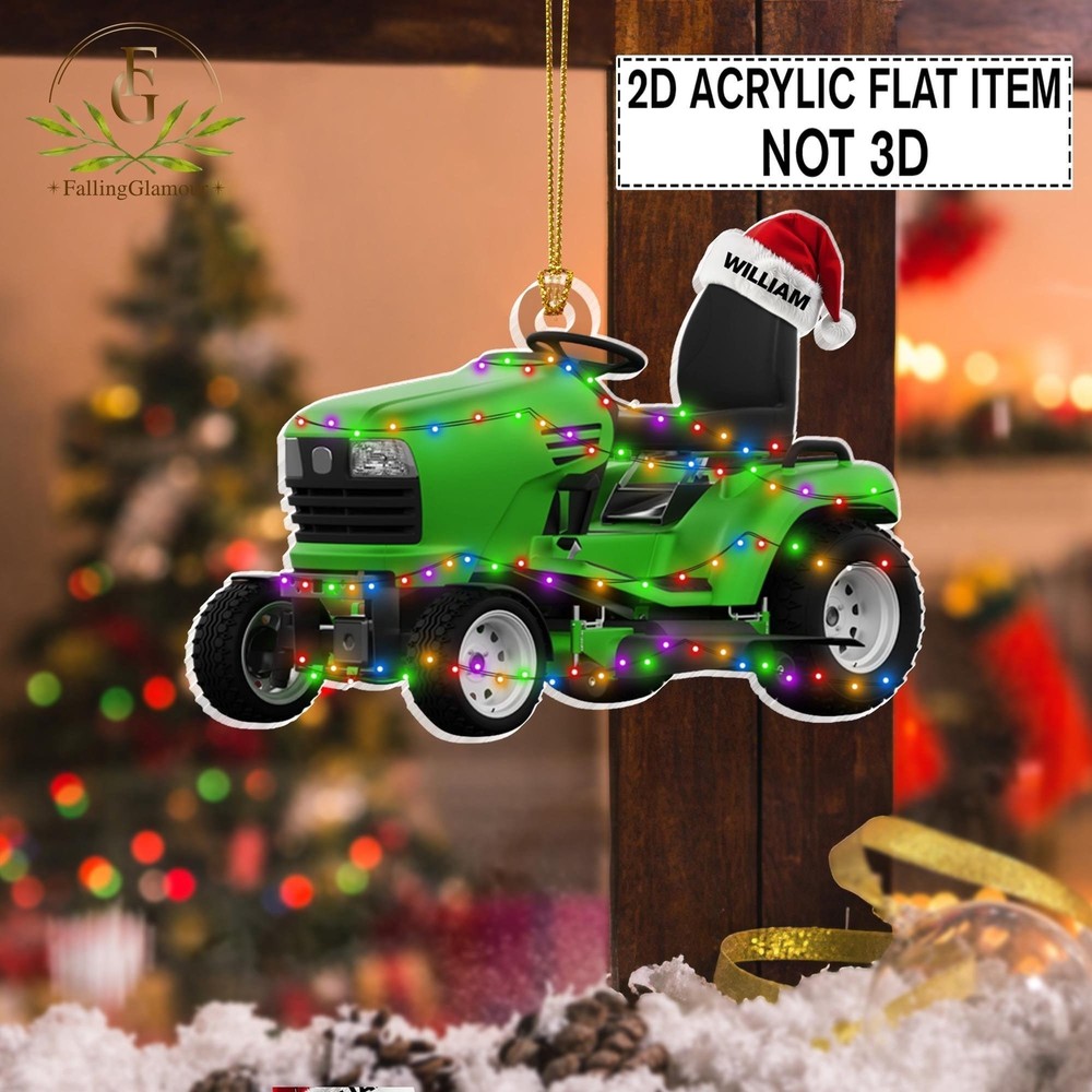 Personalized Lawn Mowers Christmas Tree Ornament  2D Flat Acrylic Ornament