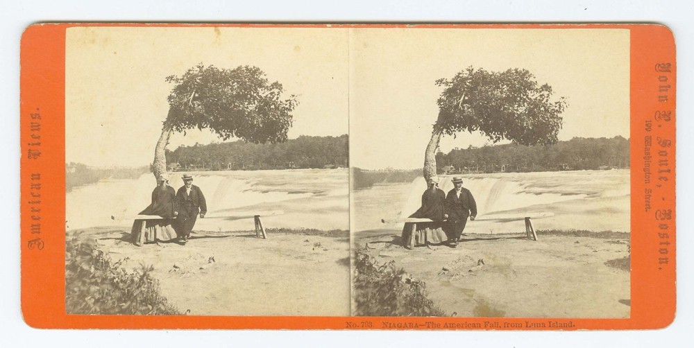 G2757~ NIAGARA American Falls f/ Luna Island c.1860s Stereoview – JP Soule