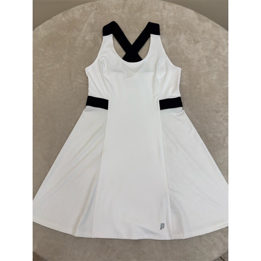 Prince Tennis Dress Womens XS White Geometric Athletic Dress NEW!