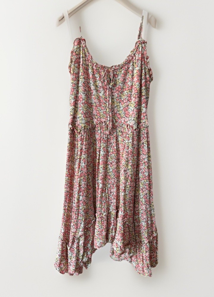 Women’s M Medium Spaghetti Strap Floral Short Spring Summer Dress