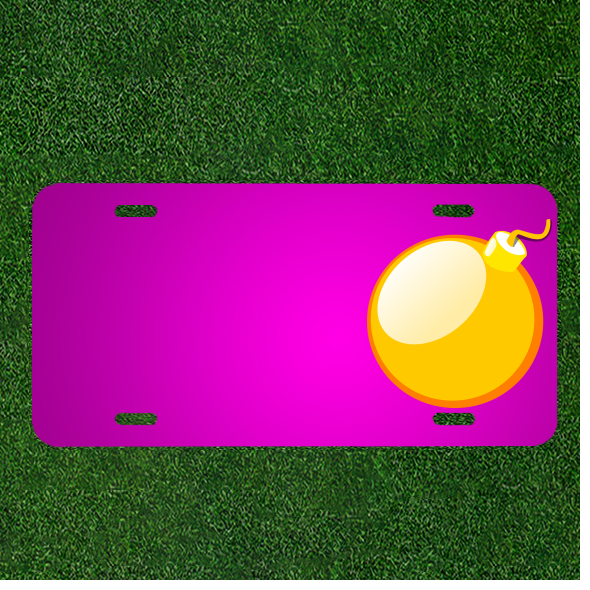 Personalized Car License Plate with Explosion Icon Custom Name Design