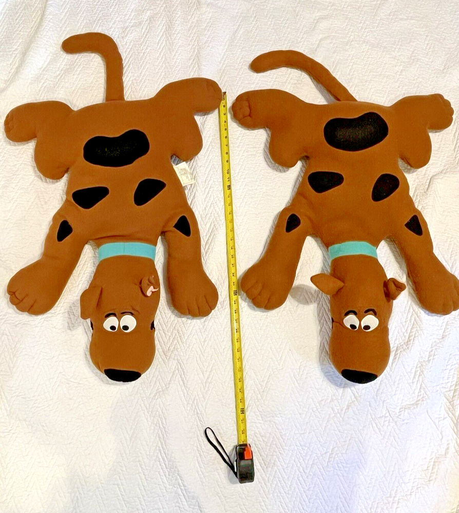 Scooby Doo 1998 36” Flat Laying Jumbo Plush The Cartoon Network Vintage Set of 2