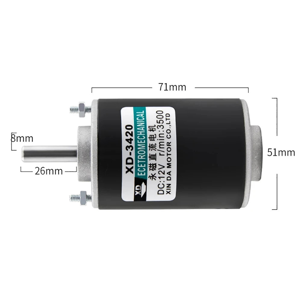 12V/24V 30W High-Speed Mini Motor with Adjustable Speed & Forward/Reverse