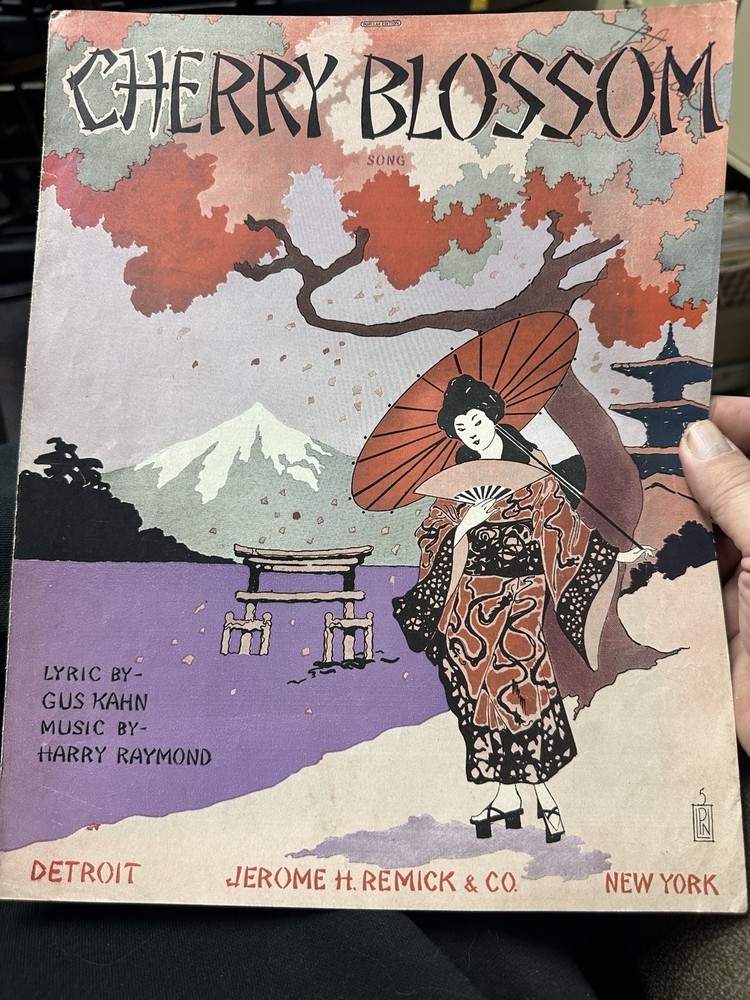 1917 Exotic Oriental 11x14 Sheet Music CHERRY BLOSSOM by Harry Raymond