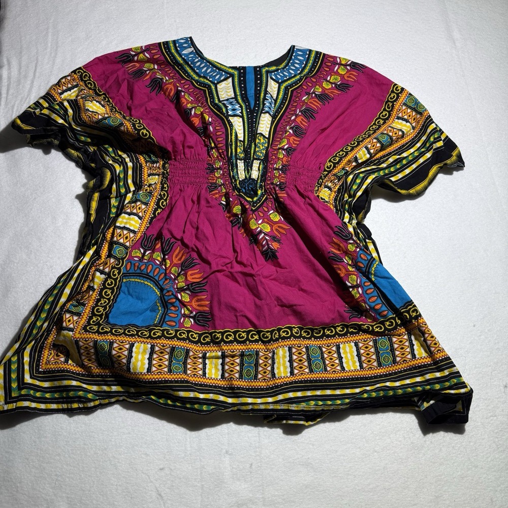 pink African dashiki women's blouse