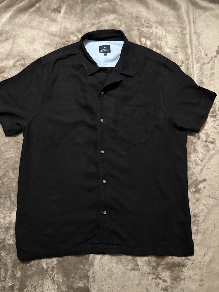 Ben Sherman Shirt Men’s Size XL Black Short-Sleeve Button-Down Shirt
