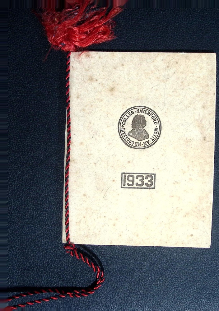 1933 Haverford College Commencement Dance Card Program Graduation Invitation