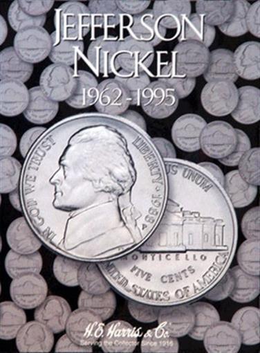 Coin Folder For US Jefferson Nickels Album No 2 1962 - 1995 Harris 2680 New