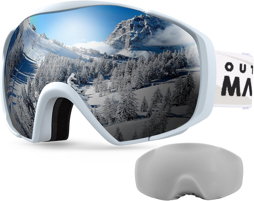 Anti-Fog OTG Ski and Snowboard Goggles with Protective Cover
