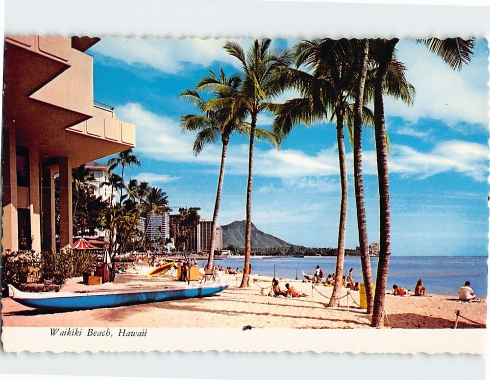 Postcard Waikiki Beach Hawaii USA